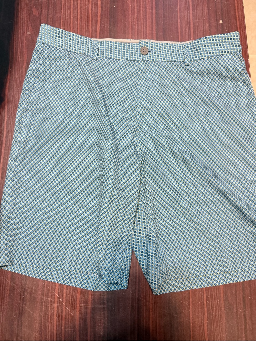 Walter Hagen 11 Teal Micro-Pattern Golf Shorts nwot